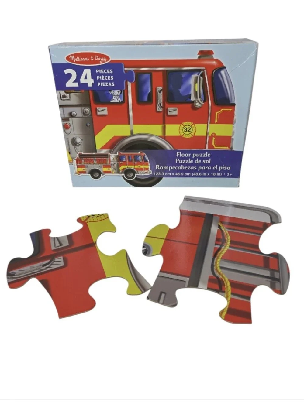 Melissa & Doug 24 Piece Giant Firetruck Floor Puzzle Complete